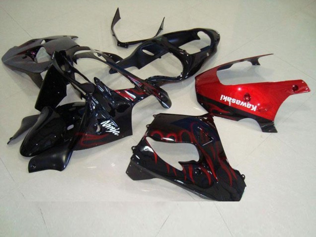 2000-2001 Red Flame Kawasaki Ninja ZX9R Motorcycle Fairings & Bodywork