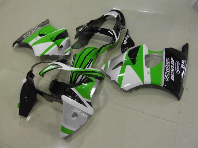 2000-2002 Green White Stripe Kawasaki Ninja ZX6R Motorcycle Fairings