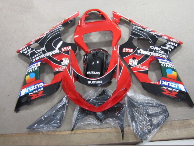 2000-2002 Red Black Denso Suzuki GSXR1000 Motorcycle Fairings 2000-2002 Red Black Denso Suzuki GSXR1000 Motorcycle Fairings