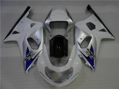 2001-2003 White Silver Suzuki GSXR 600/750 Motorcycle Fairings