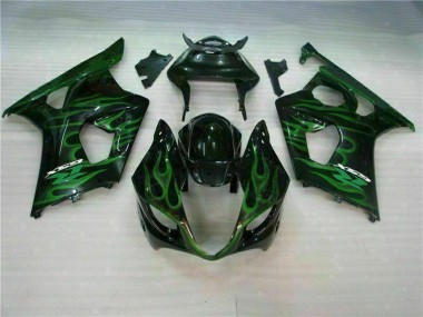 2003-2004 Green Black Suzuki GSXR 1000 Motorcycle Fairings