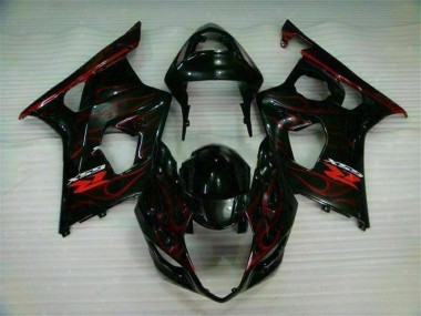 2003-2004 Red Flame Suzuki GSXR 1000 Motorcycle Fairings