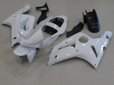 2003-2004 White Kawasaki Ninja ZX6R Motorcycle Fairings