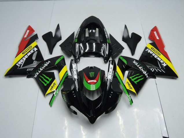 2003-2005 Black Yellow Monster Kawasaki Ninja ZX10R Motorcycle Fairings