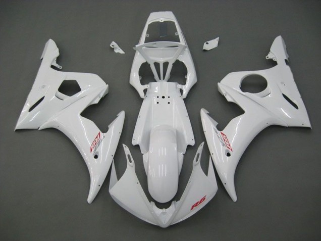 2003-2005 White Yamaha YZF R6 Motorcycle Fairings