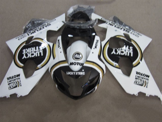 2004-2005 Black White Lucky Strike Motul Suzuki GSXR600 Motorcycle Fairings & Bodywork 2004-2005 Black White Lucky Strike Motul Suzuki GSXR600 Motorcycle Fairings & Bodywork