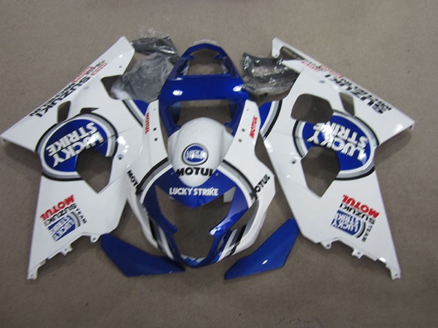 2004-2005 Blue White Lucky Strike Motul Suzuki GSXR600 Motorcycle Fairings & Bodywork 2004-2005 Blue White Lucky Strike Motul Suzuki GSXR600 Motorcycle Fairings & Bodywork