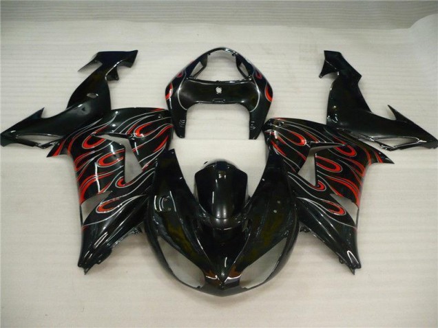 2006-2007 Black Grey Red Kawasaki Ninja ZX10R Motorcycle Fairings