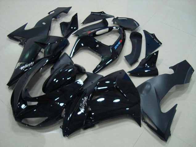2006-2007 Glossyblack Matte Black Kawasaki Ninja ZX10R Motorcycle Fairings