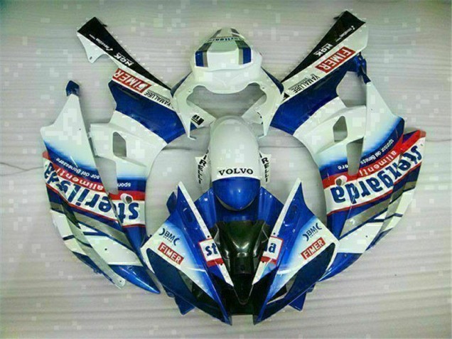 2006-2007 White Blue Yamaha YZF R6 Motorcycle Fairings