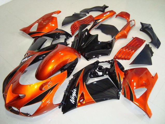 2006-2011 Orange Black Kawasaki Ninja ZX14R Motorcycle Fairings 2006-2011 Orange Black Kawasaki Ninja ZX14R Motorcycle Fairings