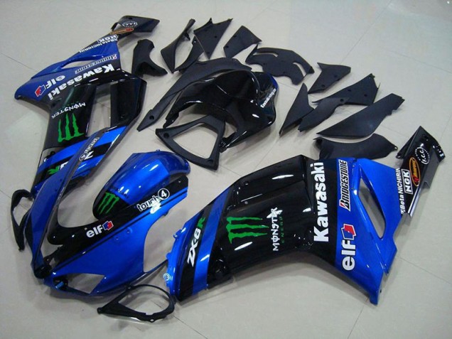 2007-2008 Blue Monster Kawasaki Ninja ZX6R Motorcycle Fairings