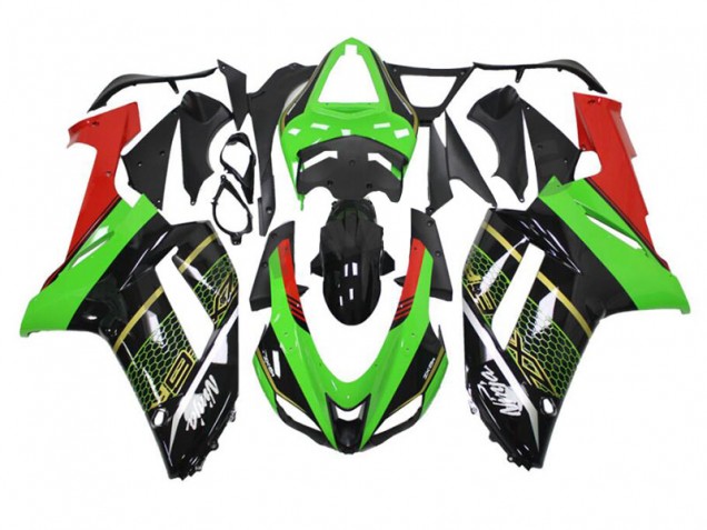 2007-2008 Green Black Kawasaki Ninja ZX6R Motorcycle Fairings & Bodywork