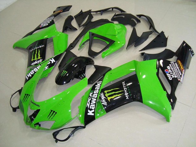 2007-2008 Monster Green Kawasaki Ninja ZX6R Motorcycle Fairings