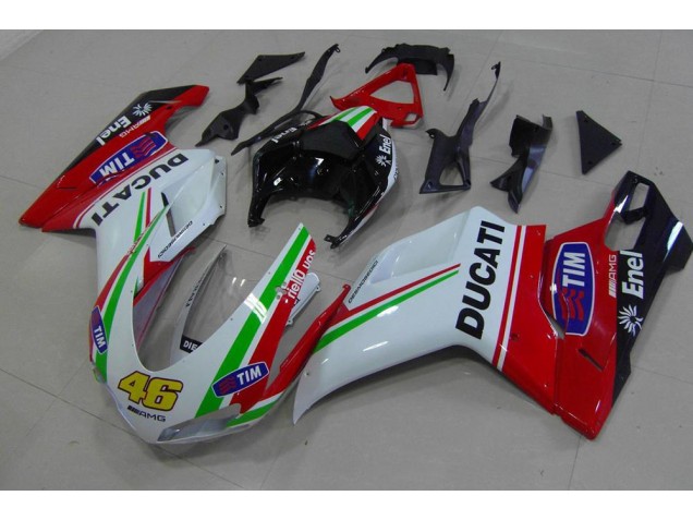 2007-2012 Red White Yellow 46 Ducati 848 1098 1198 Motorcycle Fairings