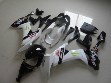 2008-2010 White Monster Kawasaki Ninja ZX10R Motorcycle Fairings