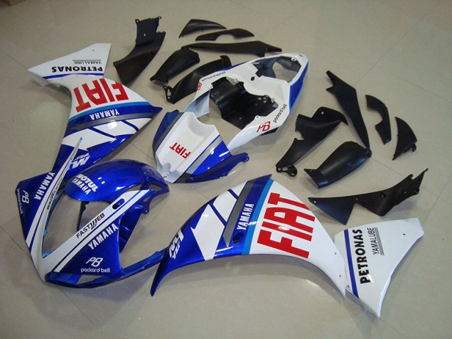 2009-2011 Blue White Fiat Yamaha YZF R1 Motorcycle Fairings