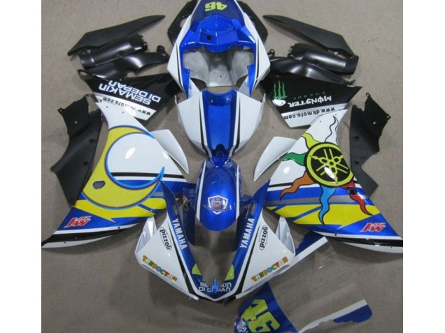 2009-2011 Blue White Yellow 46 Yamaha YZF R1 Motorcycle Fairings 2009-2011 Blue White Yellow 46 Yamaha YZF R1 Motorcycle Fairings