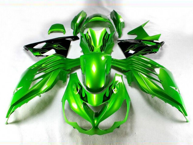 2012-2019 Green Black Kawasaki Ninja ZX14R Motorcycle Fairings
