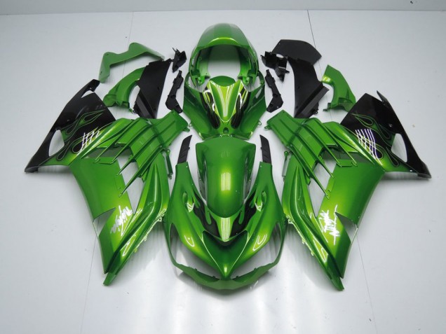 2012-2019 Green Flame Kawasaki Ninja ZX14R Motorcycle Fairings