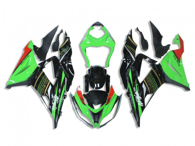 2013-2018 Green Black Kawasaki Ninja ZX6R Motorcycle Fairings