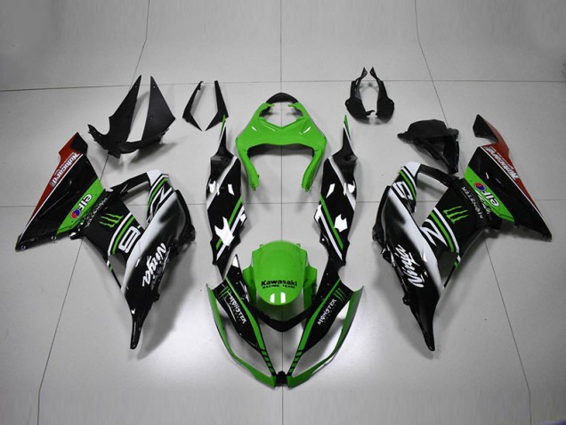 2013-2018 Green Black White Kawasaki Ninja ZX6R Motorcycle Fairings
