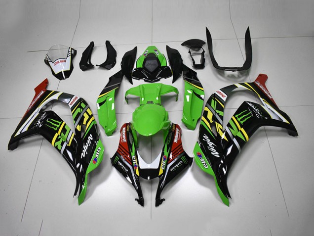 2016-2019 Green Black Red Kawasaki Ninja ZX10R Motorcycle Fairings